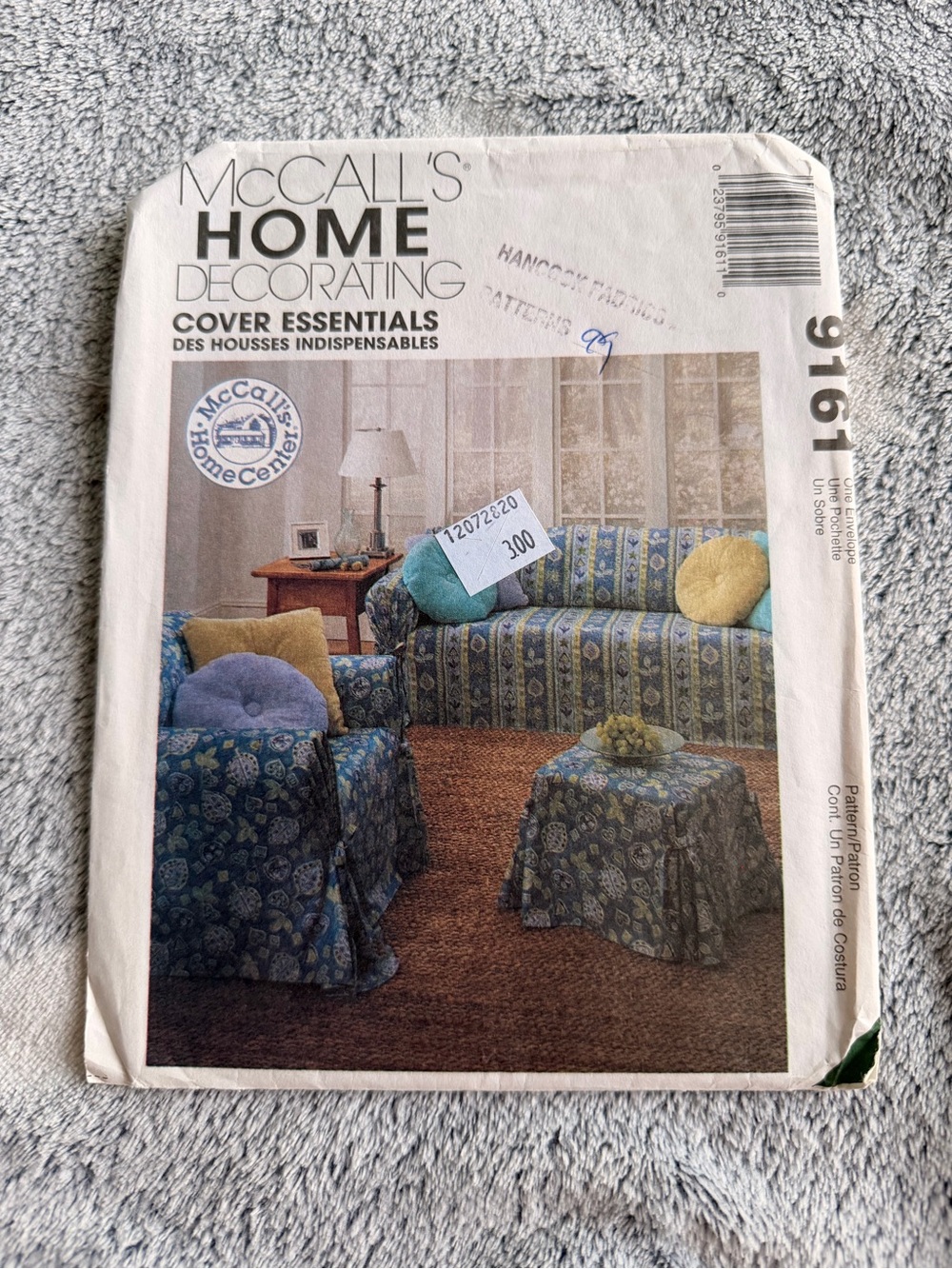 McCall's Home Decorating Sofa & Chair Cover Pattern in Blue and Green